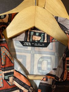 Zara Chain Letter Print Shirt