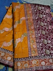 Mustard Silk Saree