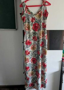 Floral Print Maxi Dress With Side Slit