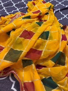 beautiful yellow saree