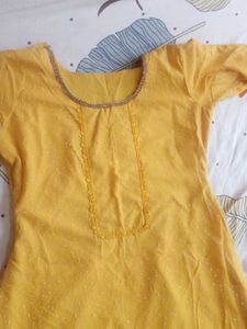 Yellow Colour Aline Kurti