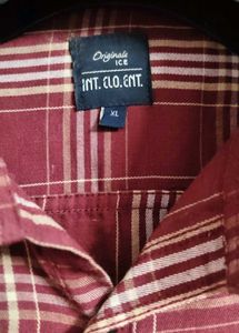 Maroon Chexed With Ceram..Button Down Shirt