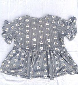 Floral crop top and white Skirt