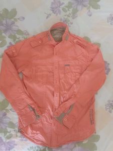 Coral Long Sleeve Casual Shirt