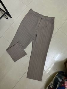 Grey Striped Trousers / Pants