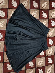 purple feather black midi skirt