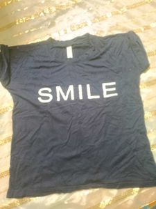 Navy "SMILE" Graphic Tee