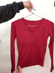 Maroon Long Sleeve Top