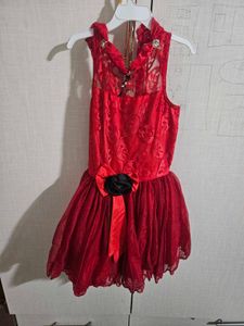 Red Girls' Party Dress