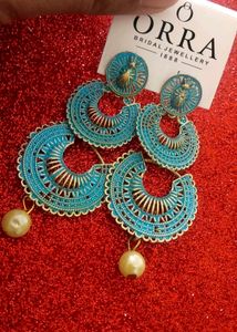 AQUA BLUE OXIDIZED JHUMKA