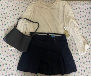 Y2K Navy Blue Mini Skirt with Shorts