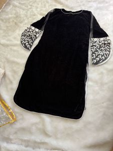 Pakistani Black Velvet Kurta Set