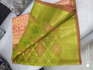 Green & Pink Saree With Stitched Blouse (42 Inch)
