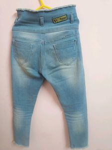 High-Waisted Denim Jeans