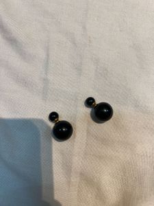Black Ball Stud Earrings