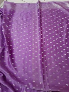 purple silk saree