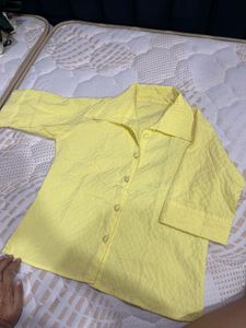 Yellow Button-Up Top