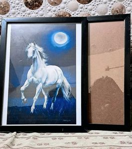 Wall Hanging Photo Frame – Stunning White Horse Ar