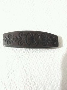 Vintage Carved Wood Hair Barrette