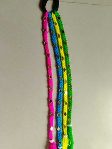Colorful Braided Hair Accessory for navratri