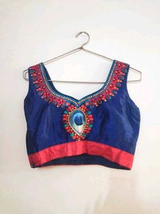 Readymade Peacock Net Embroidered saree