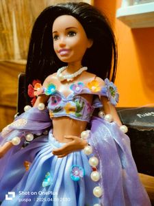 Vintage Handmade Floral Barbie Doll Dress