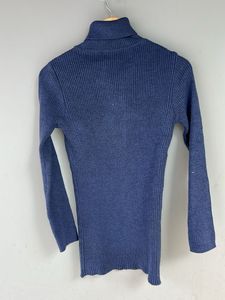 Navy Ribbed Turtleneck Sweater