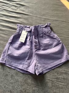 Cute Purple High-Waisted Shorts