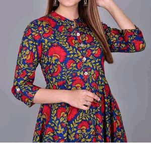 Gulmohar Jaipur Floral Print Anarkali Kurti