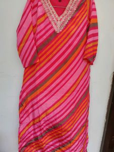 ORGANZA STITCHED KURTHI WITH DUPATTA BEAUTIFUL 😍