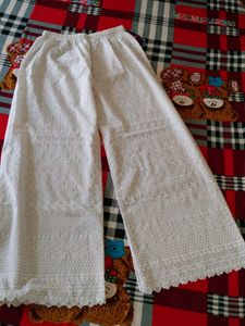 White Chikankari Plazoo