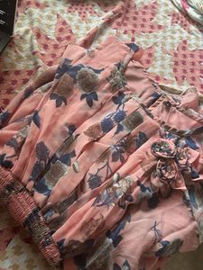 Peach floral dress