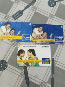 Old used Tata Recharge cards nd Railway Tickets