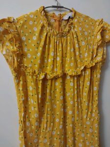 Yellow Floral long Dress