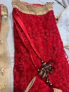 Red And Golden Lehenga Choli