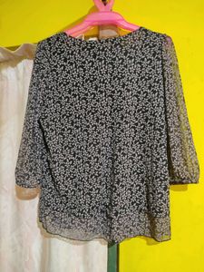 Vintage Printed U Neck Top