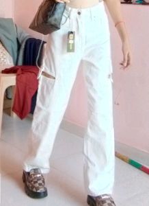 White Cut Out Jeans