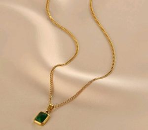 Green Emerald Stone Necklace