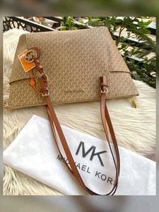 MK SIGNATURE SIDE POCKET TOTE BAG
