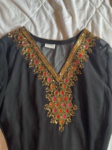 y2k mesh beaded sequin handwork kurti