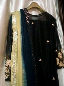 Wedding Wear Net Work Suit Chunni