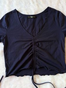 Shein Navy Blue Crop Top