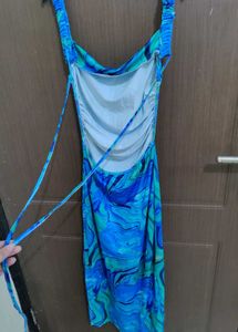 Blue Marble Print Dress