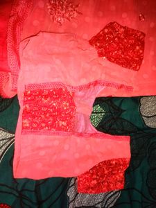 Brand New Chiffon Saree With Designed Blouse