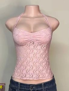 Pink Lace Halter Top