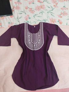 new Purple Embroidered Kurta