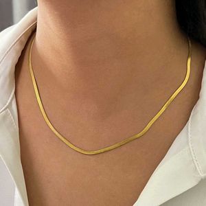 Snake Chain Necklace 18-K Gold Plated