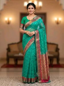 Green Saree with blouse