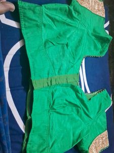 Multi Color Heavy Work Paroot Green Designer