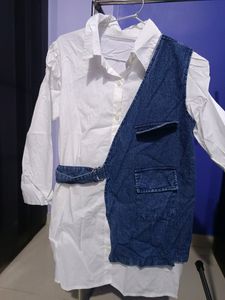 Shirt With  Half Denim Koti